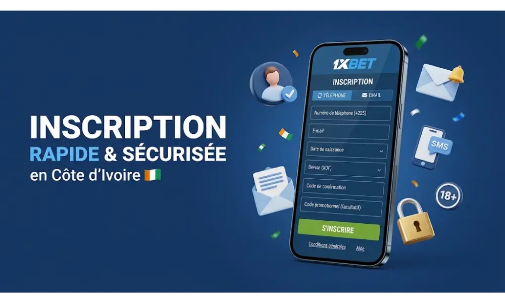 Inscription à 1xBet en Côte d'Ivoire